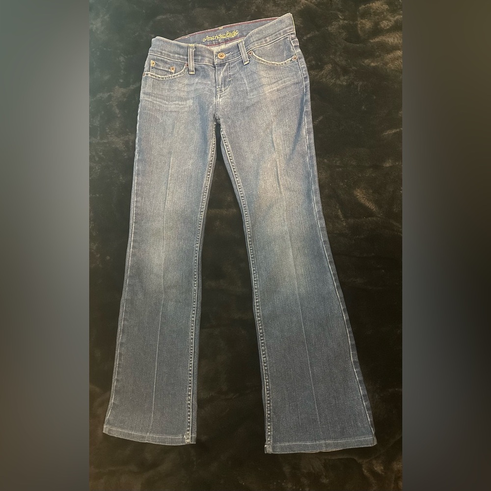 American Eagle Hipster Creased Blue Jeans Women's 4 Regular